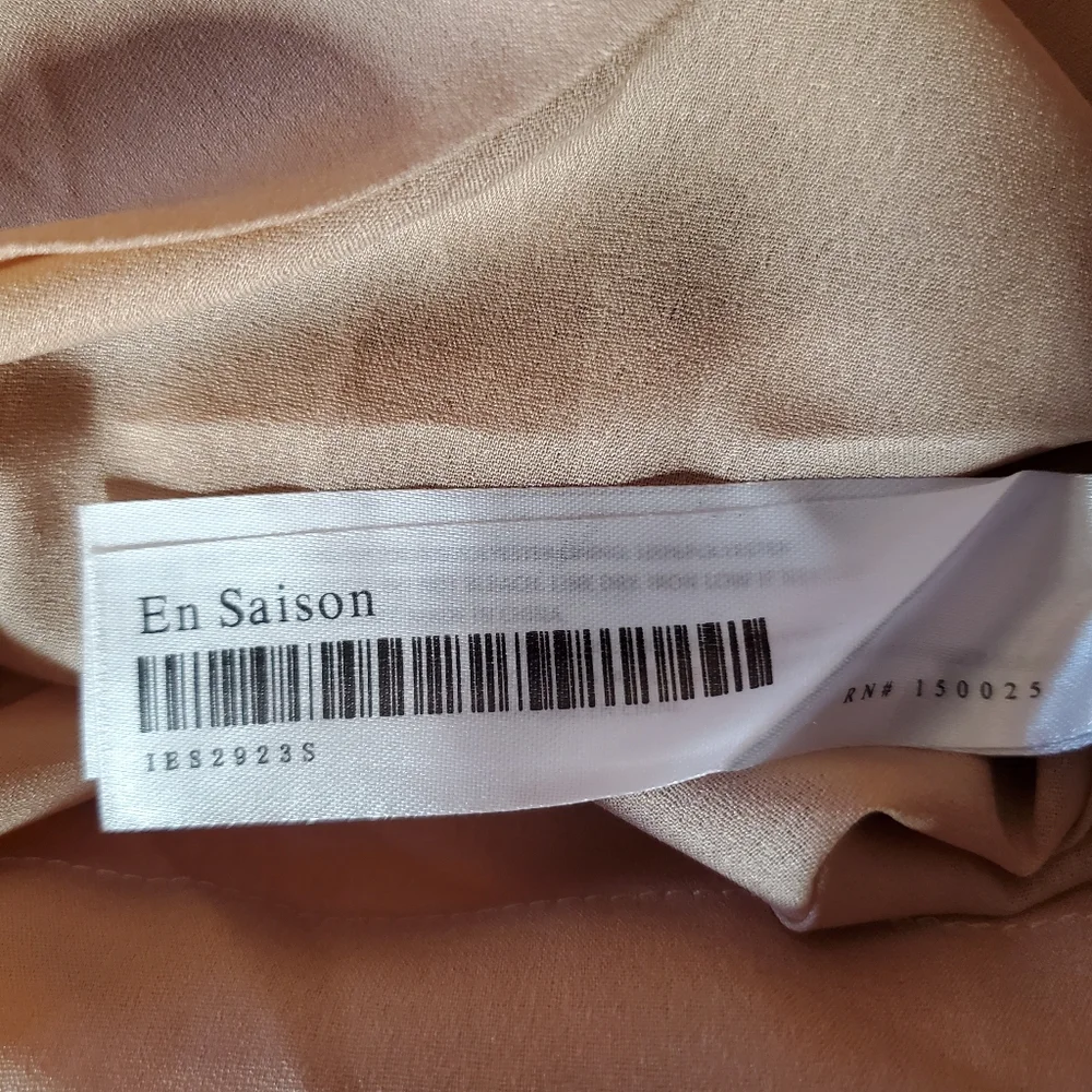 ♧ En Saison Pleated Floral A-line Mini Skirt Tan and Cream Size Small NWT